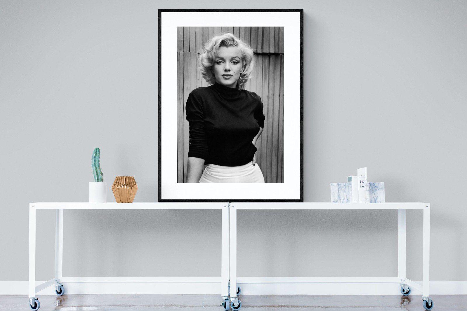 Marilyn Monroe-Wall_Art-90 x 120cm-Framed Print-Black-Pixalot