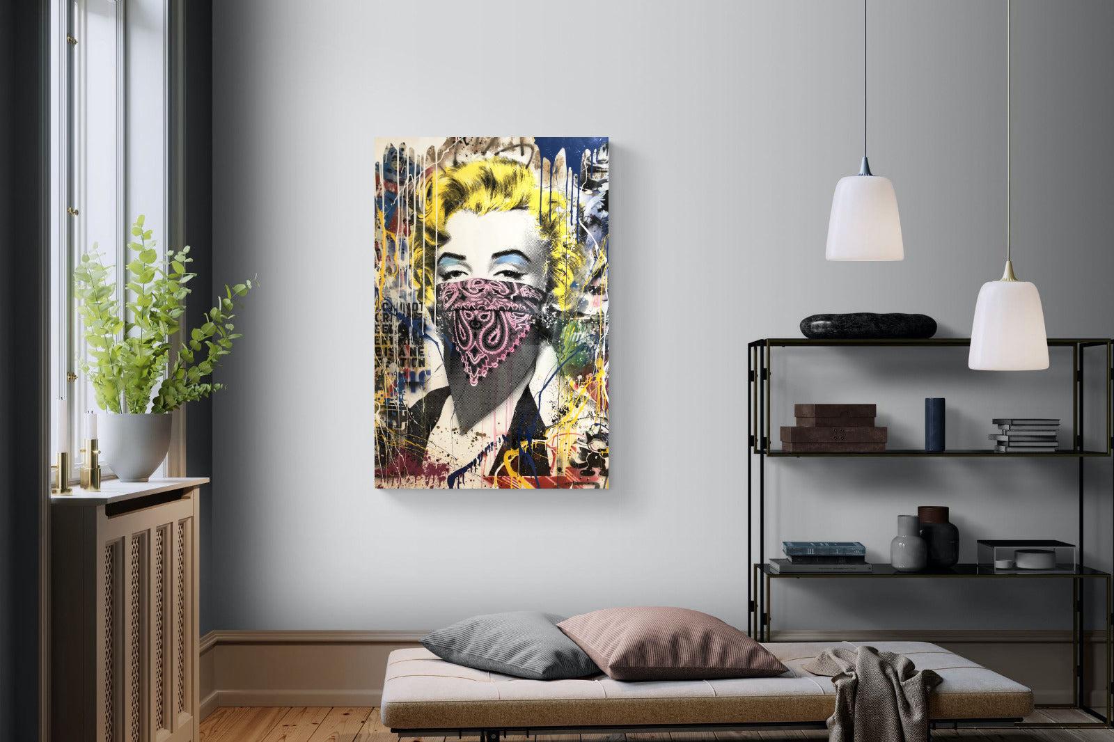 Marilyn Monroe Street Art-Wall_Art-100 x 150cm-Mounted Canvas-No Frame-Pixalot