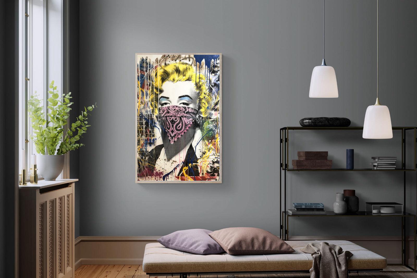 Marilyn Monroe Street Art-Wall_Art-100 x 150cm-Mounted Canvas-Wood-Pixalot
