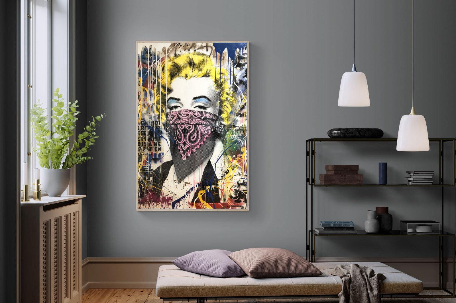 Marilyn Monroe Street Art-Wall_Art-120 x 180cm-Mounted Canvas-Wood-Pixalot