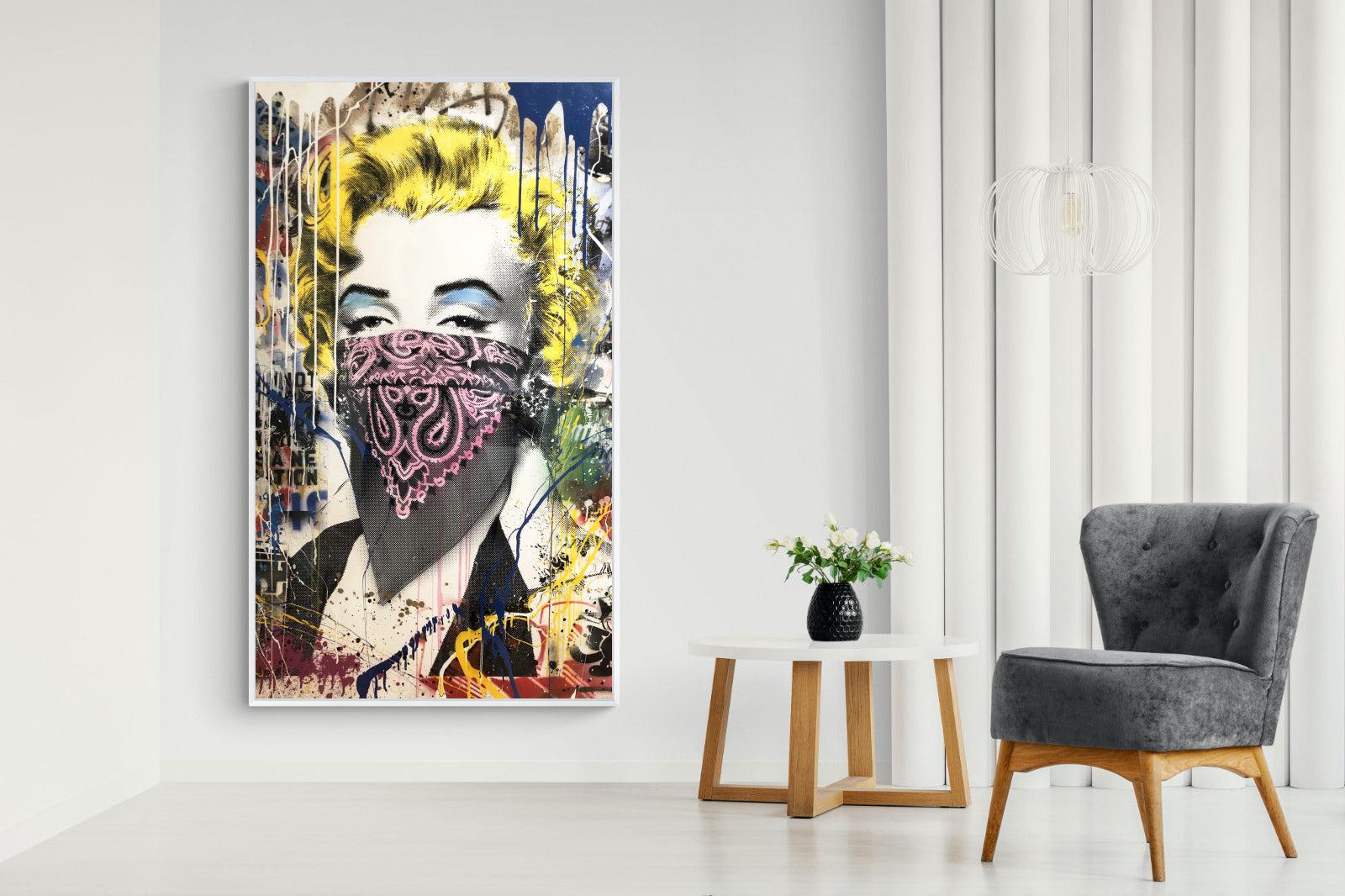 Marilyn Monroe Street Art-Wall_Art-130 x 220cm-Mounted Canvas-White-Pixalot