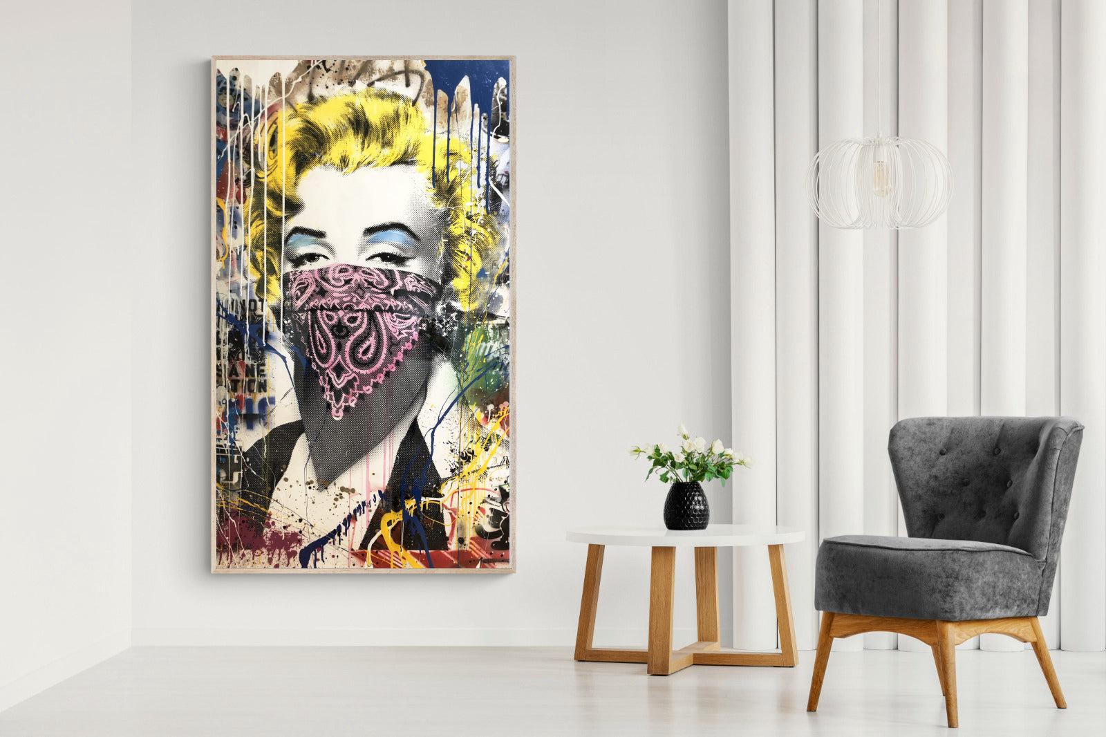 Marilyn Monroe Street Art-Wall_Art-130 x 220cm-Mounted Canvas-Wood-Pixalot