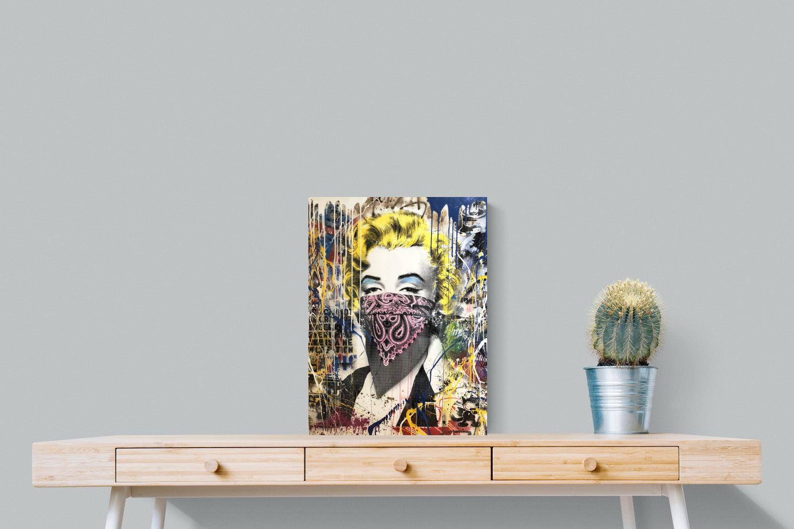 Marilyn Monroe Street Art-Wall_Art-45 x 60cm-Mounted Canvas-No Frame-Pixalot
