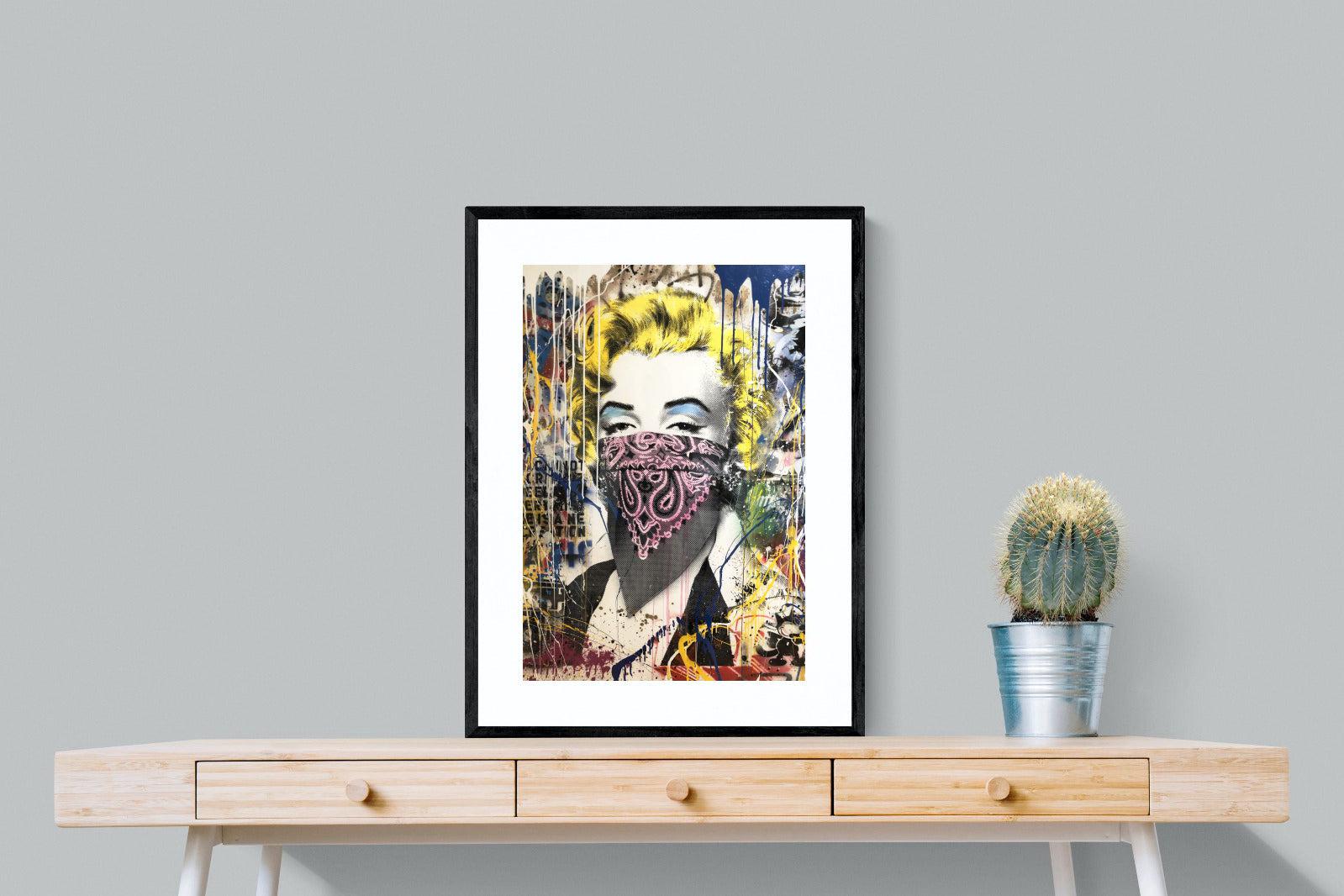 Marilyn Monroe Street Art-Wall_Art-60 x 80cm-Framed Print-Black-Pixalot