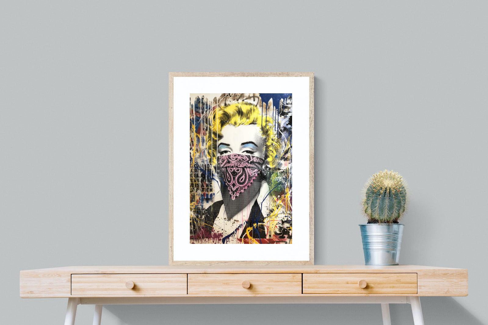Marilyn Monroe Street Art-Wall_Art-60 x 80cm-Framed Print-Wood-Pixalot