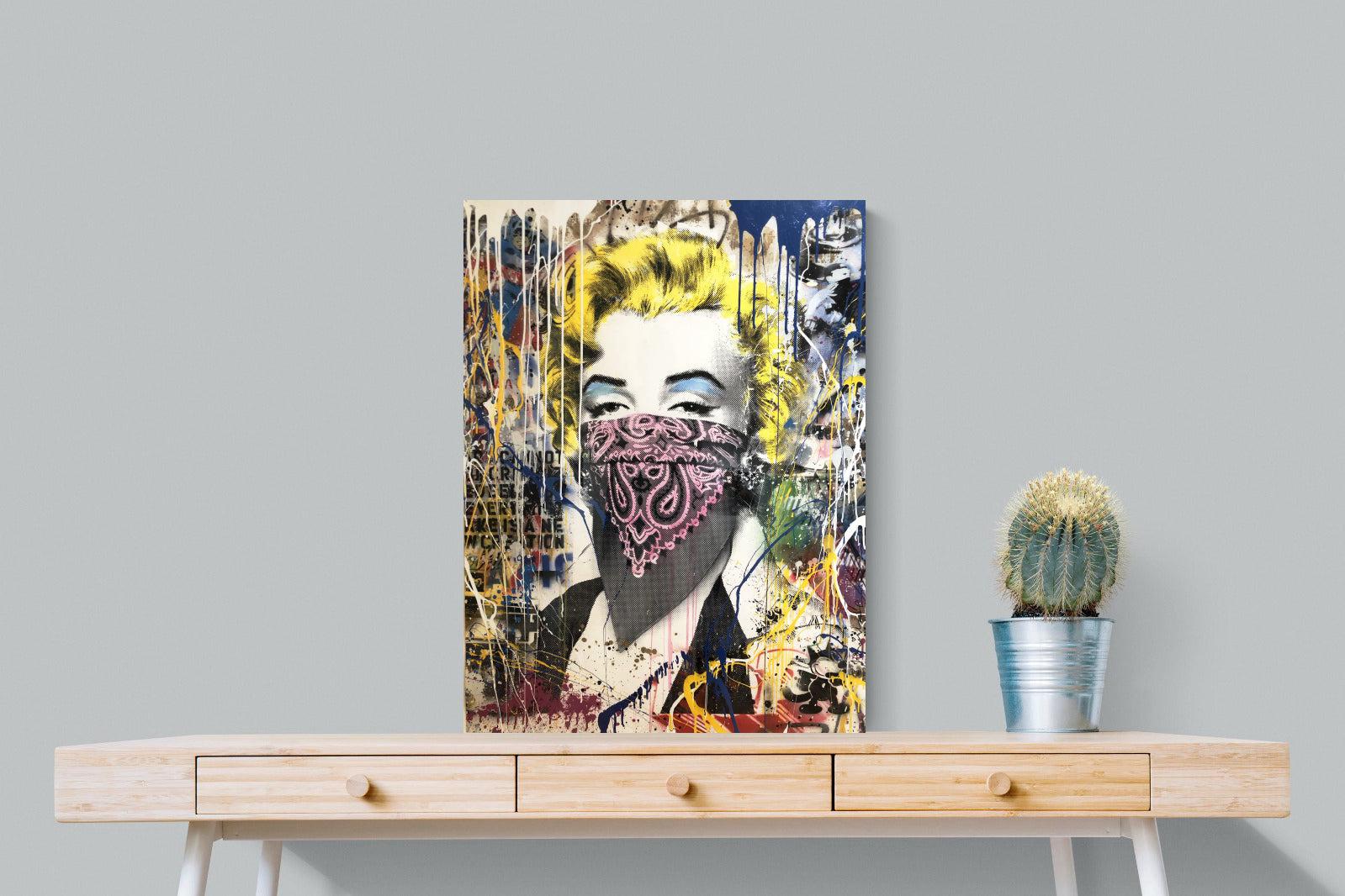 Marilyn Monroe Street Art-Wall_Art-60 x 80cm-Mounted Canvas-No Frame-Pixalot