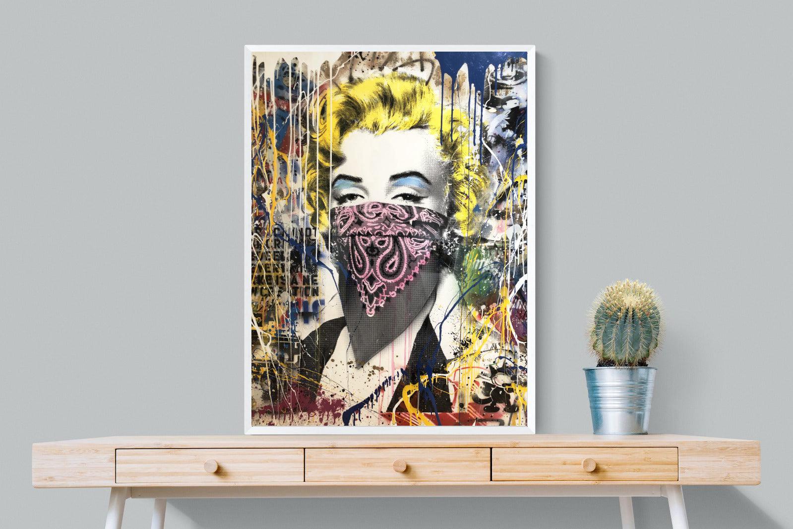 Marilyn Monroe Street Art-Wall_Art-75 x 100cm-Mounted Canvas-White-Pixalot