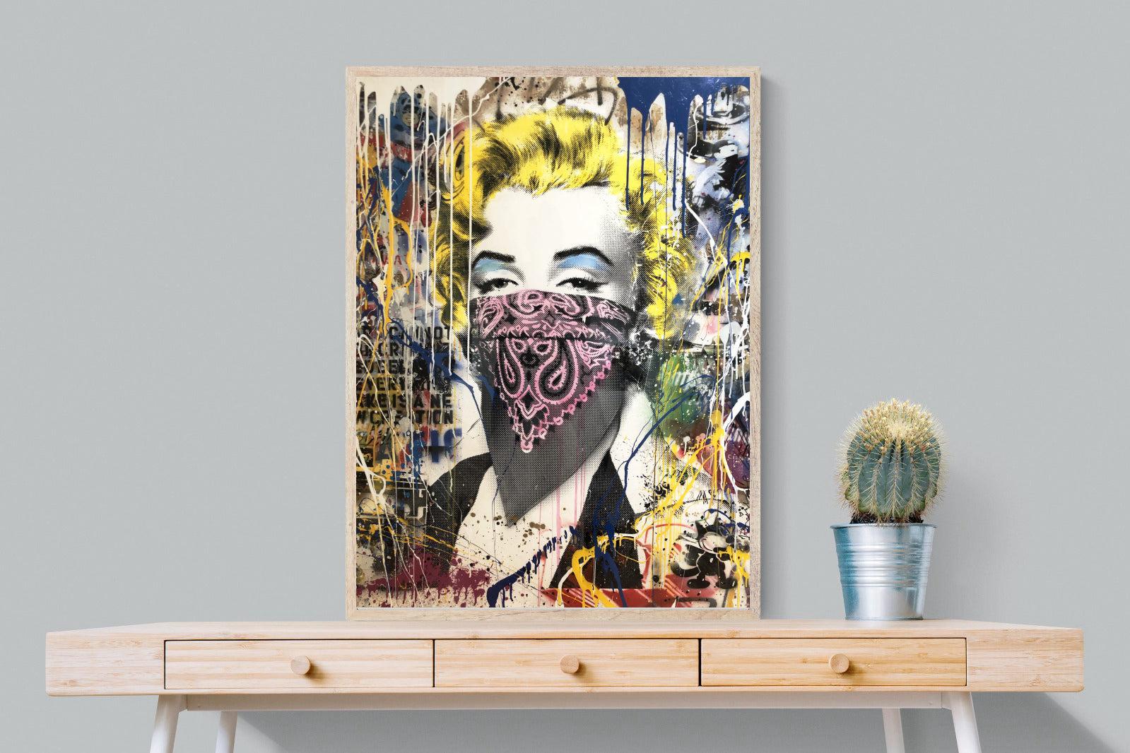 Marilyn Monroe Street Art-Wall_Art-75 x 100cm-Mounted Canvas-Wood-Pixalot