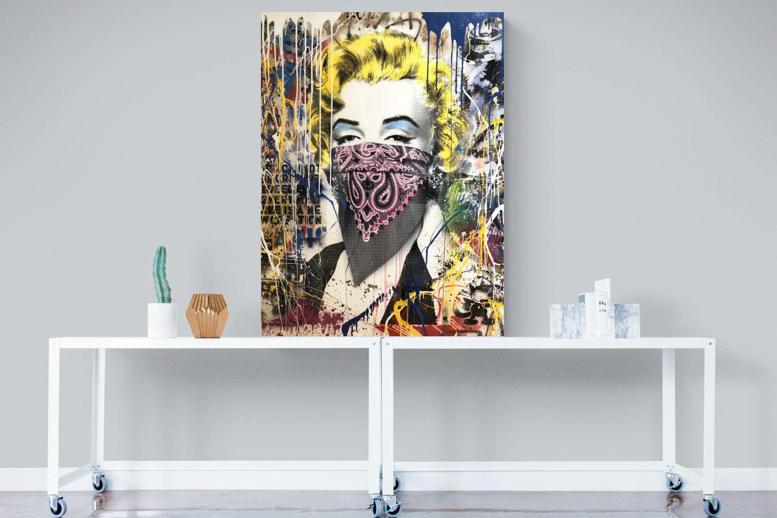 Marilyn Monroe Street Art-Wall_Art-90 x 120cm-Mounted Canvas-No Frame-Pixalot