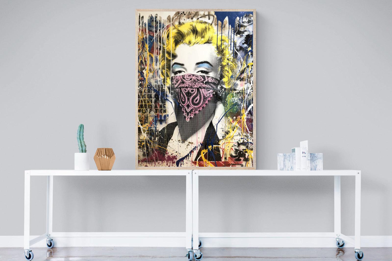 Marilyn Monroe Street Art-Wall_Art-90 x 120cm-Mounted Canvas-Wood-Pixalot
