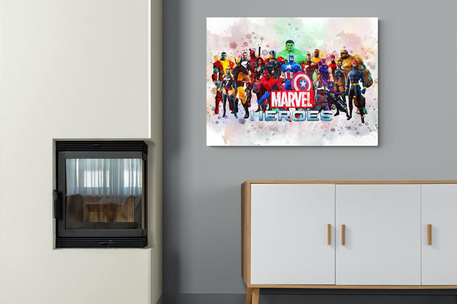 Marvel Heroes-Wall_Art-100 x 75cm-Mounted Canvas-No Frame-Pixalot