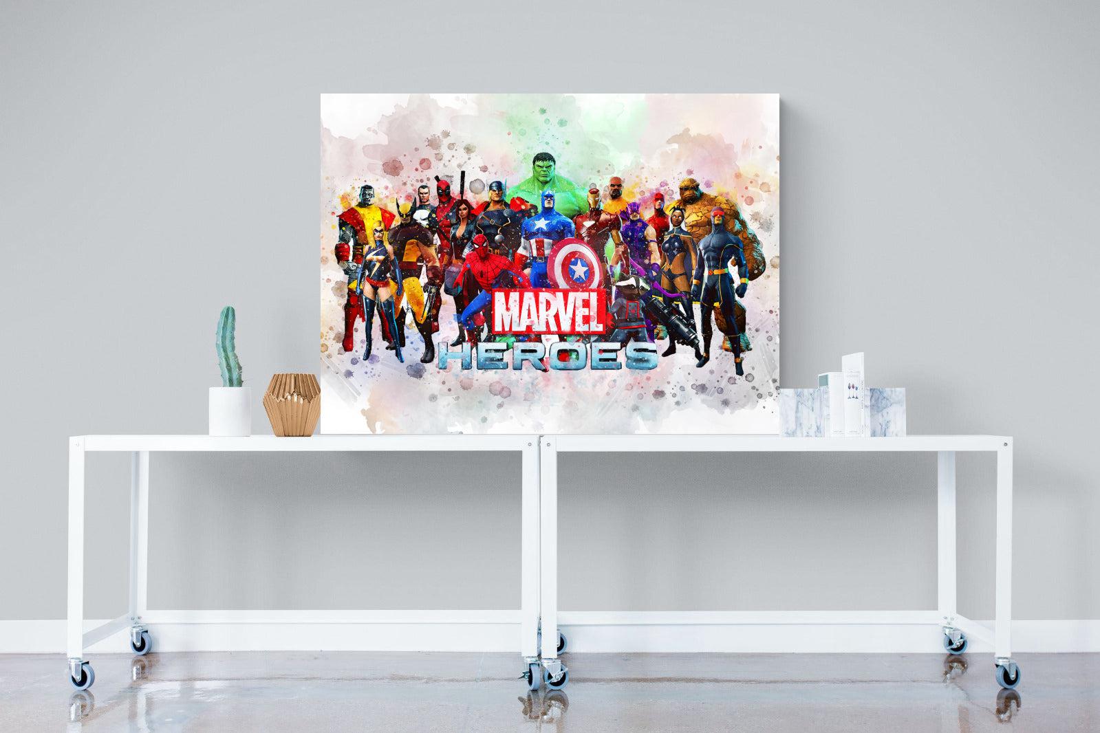 Marvel Heroes-Wall_Art-120 x 90cm-Mounted Canvas-No Frame-Pixalot