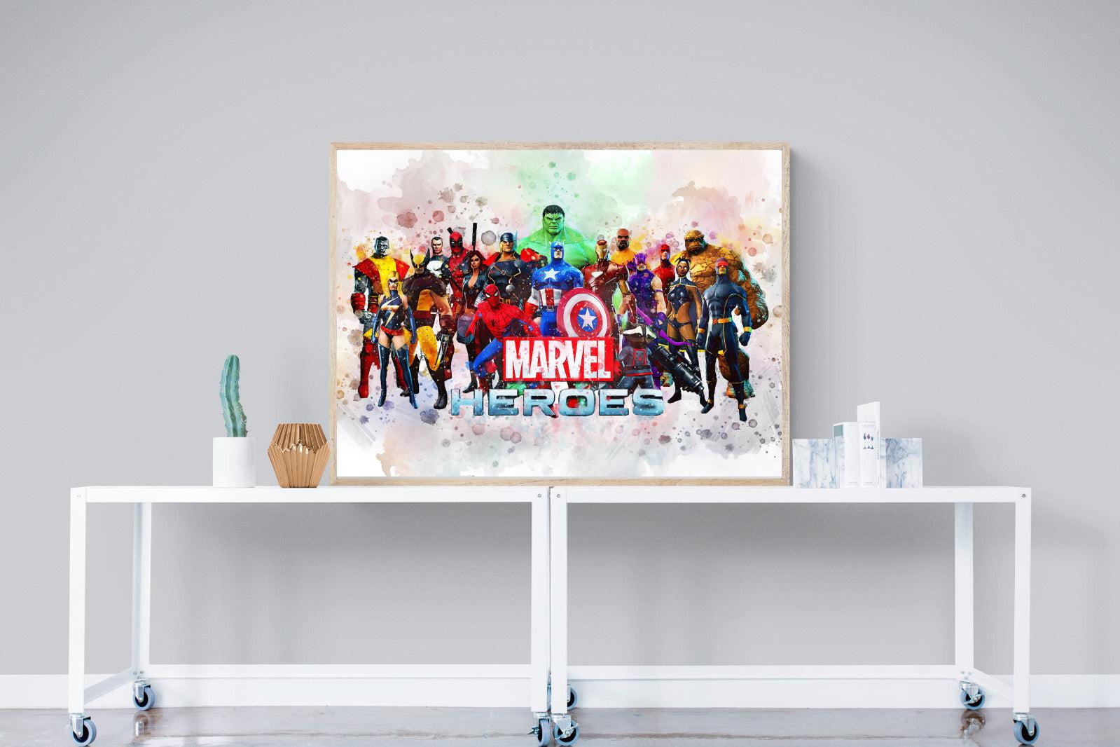 Marvel Heroes-Wall_Art-120 x 90cm-Mounted Canvas-Wood-Pixalot
