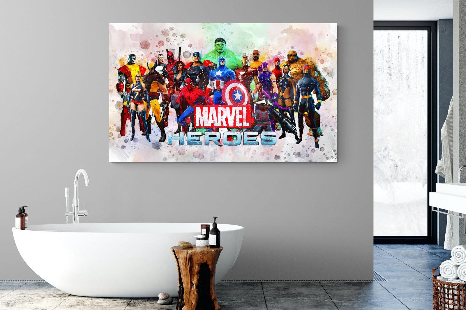 Marvel Heroes-Wall_Art-180 x 110cm-Mounted Canvas-No Frame-Pixalot