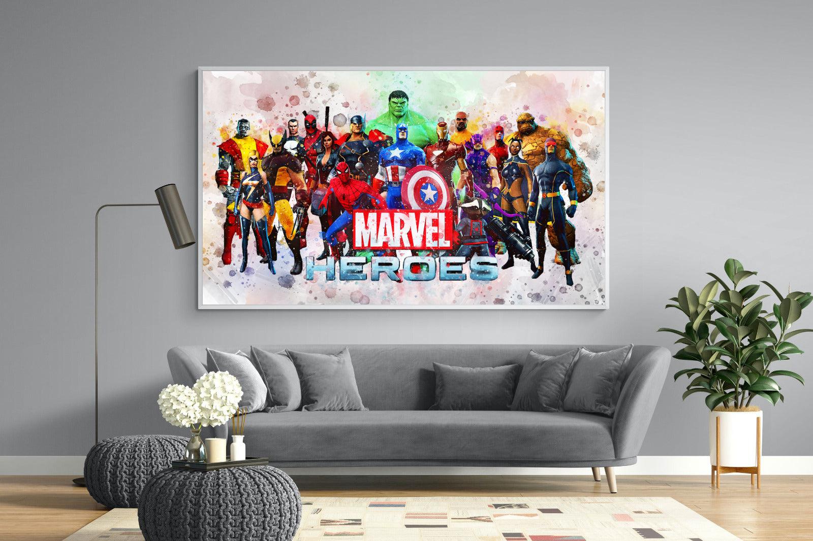 Marvel Heroes-Wall_Art-220 x 130cm-Mounted Canvas-White-Pixalot