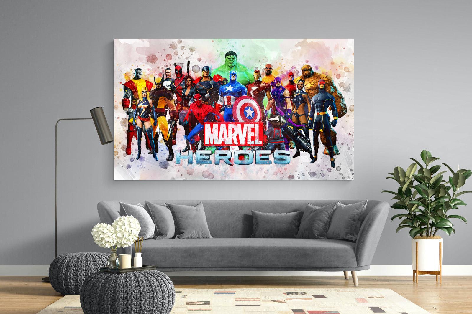 Marvel Heroes-Wall_Art-220 x 130cm-Mounted Canvas-No Frame-Pixalot