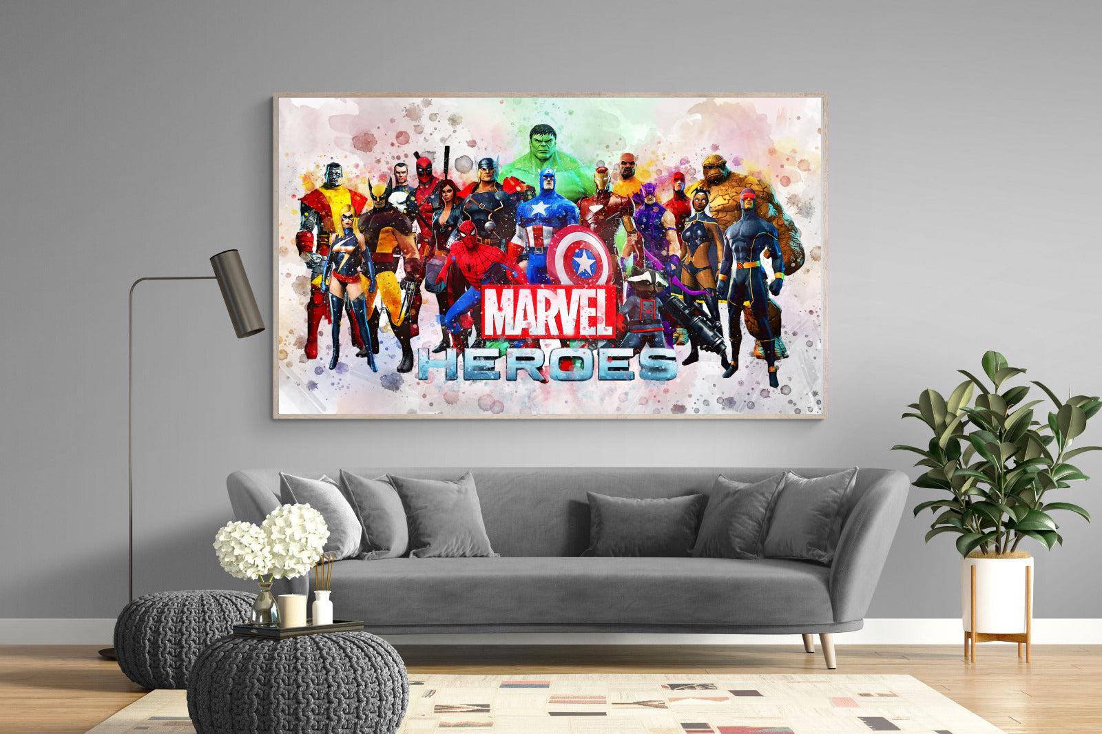 Marvel Heroes-Wall_Art-220 x 130cm-Mounted Canvas-Wood-Pixalot