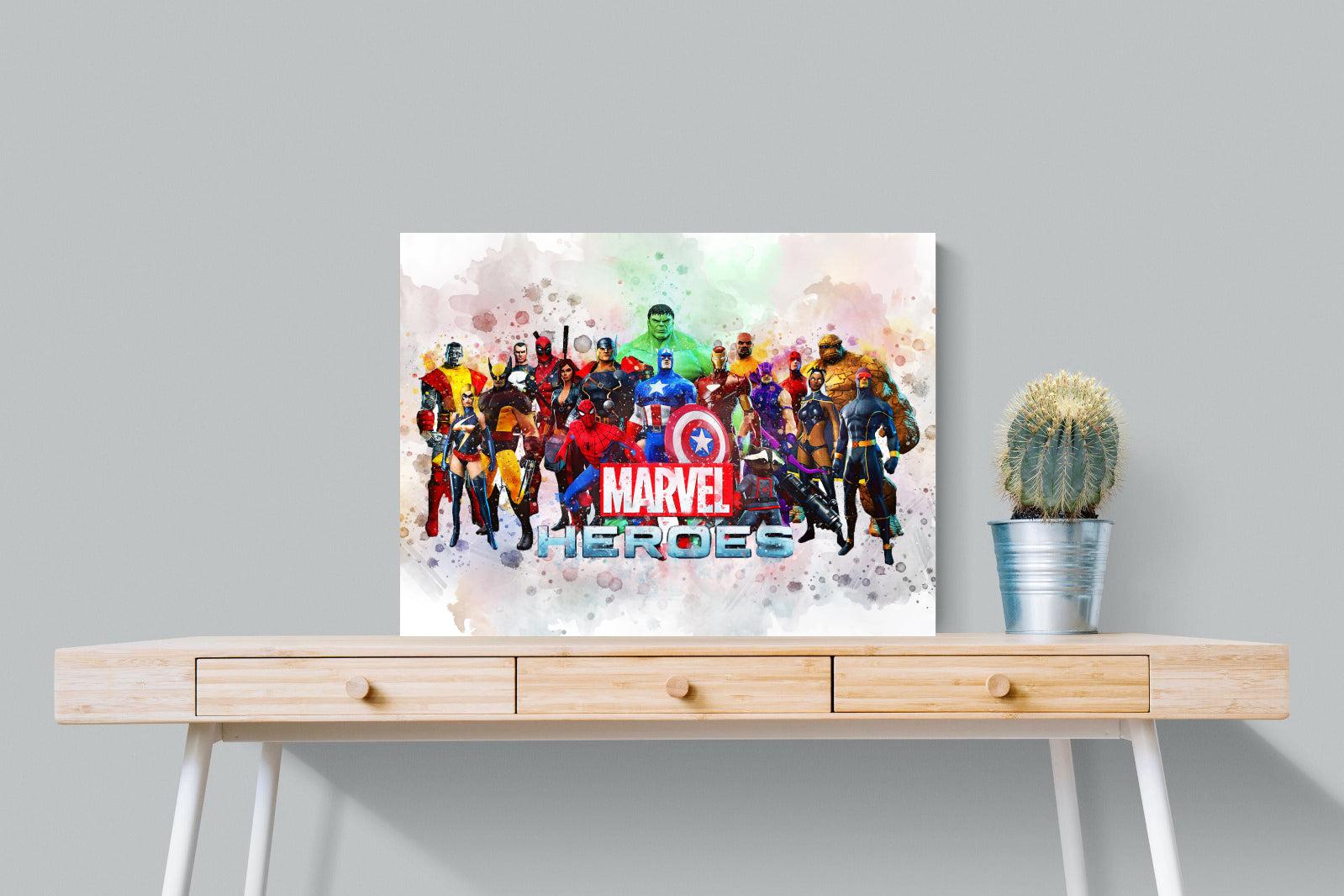 Marvel Heroes-Wall_Art-80 x 60cm-Mounted Canvas-No Frame-Pixalot