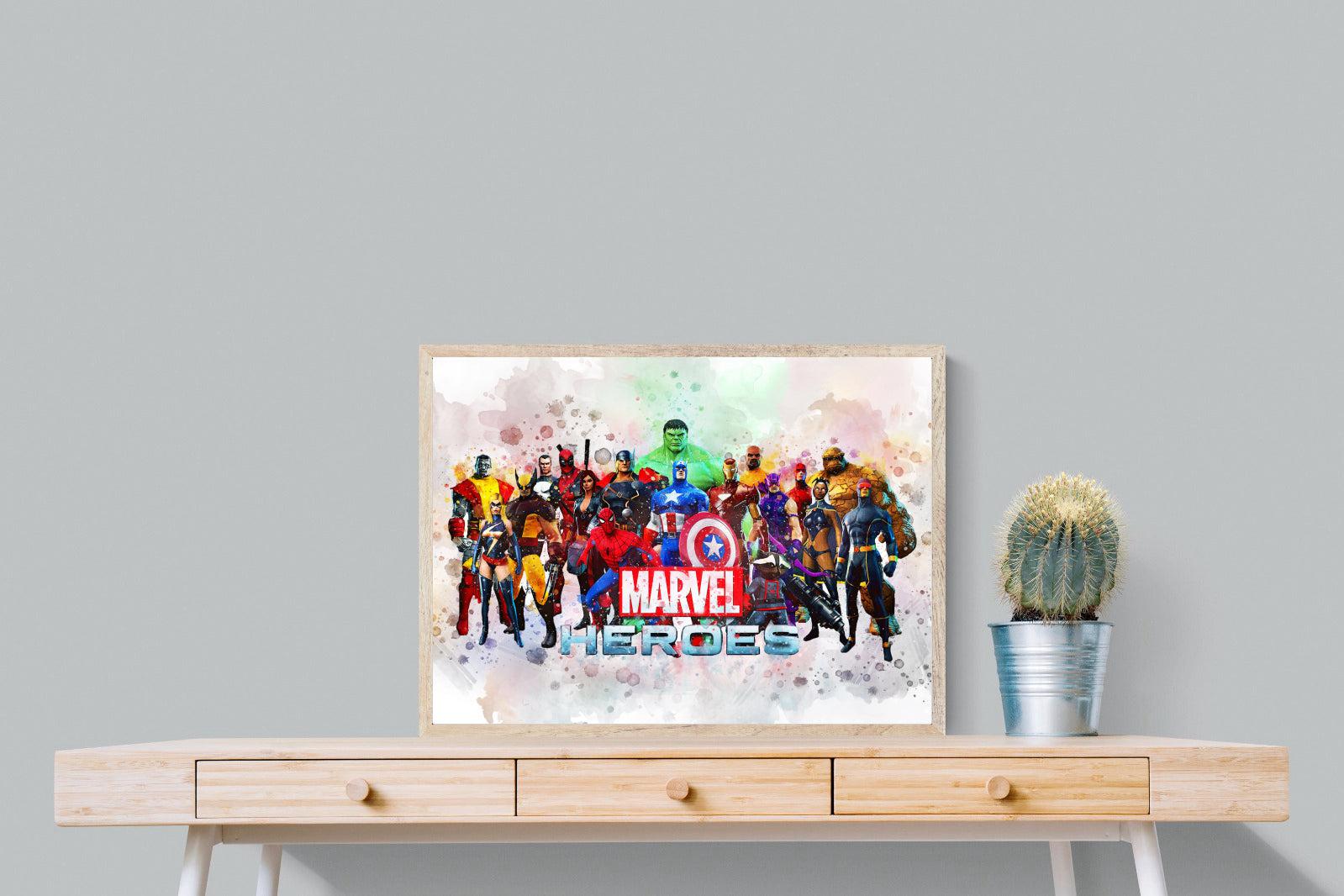 Marvel Heroes-Wall_Art-80 x 60cm-Mounted Canvas-Wood-Pixalot