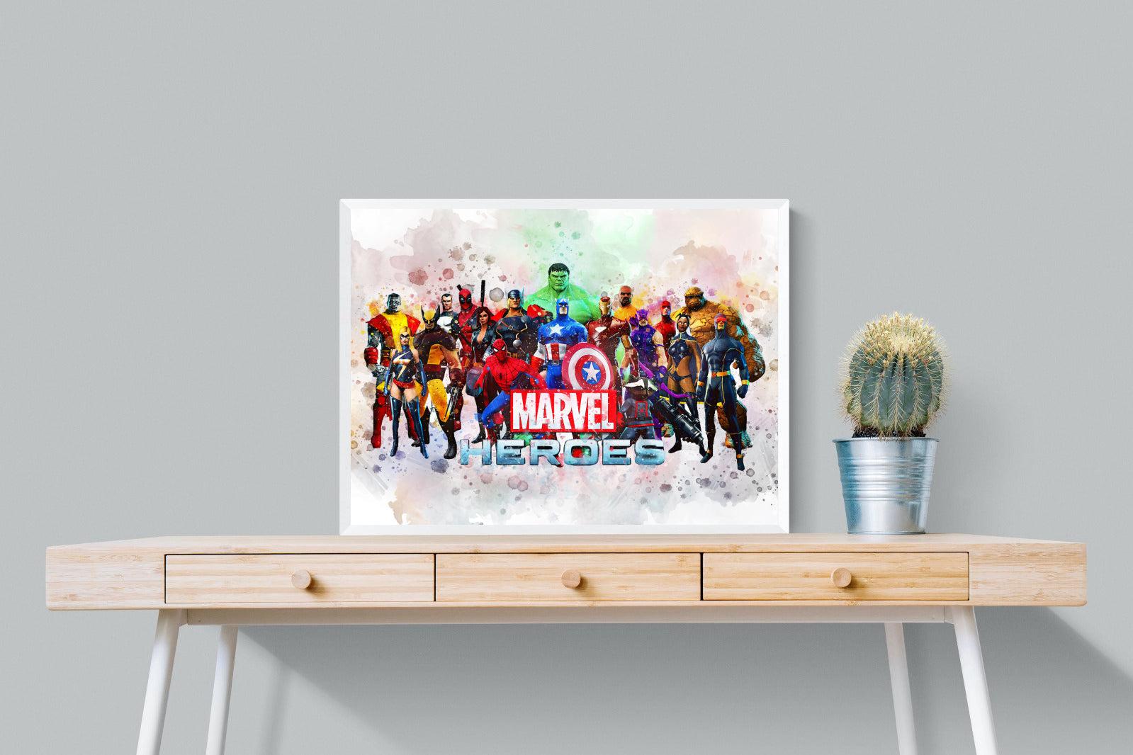 Marvel Heroes-Wall_Art-80 x 60cm-Mounted Canvas-White-Pixalot