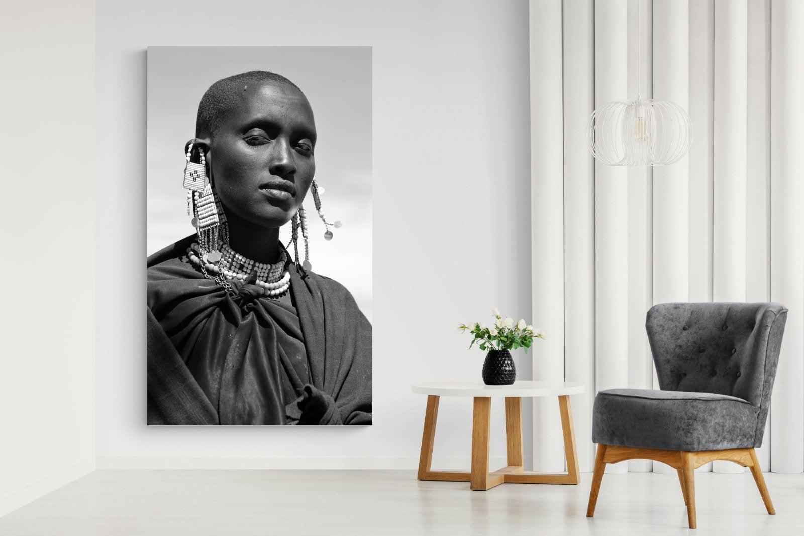 Masai Girl-Wall_Art-130 x 220cm-Mounted Canvas-No Frame-Pixalot