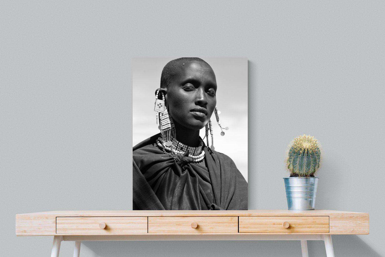 Masai Girl-Wall_Art-60 x 80cm-Mounted Canvas-No Frame-Pixalot