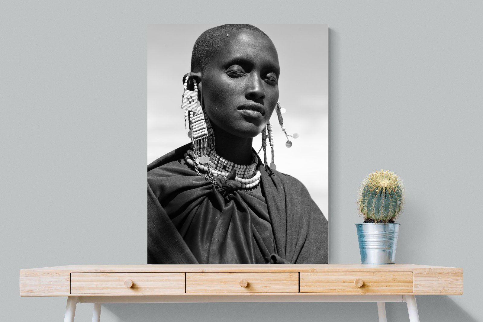 Masai Girl-Wall_Art-75 x 100cm-Mounted Canvas-No Frame-Pixalot