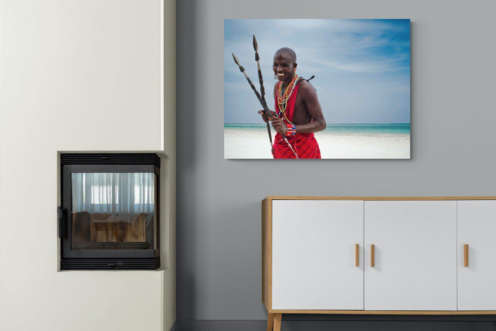 Masai Smile-Wall_Art-100 x 75cm-Mounted Canvas-No Frame-Pixalot