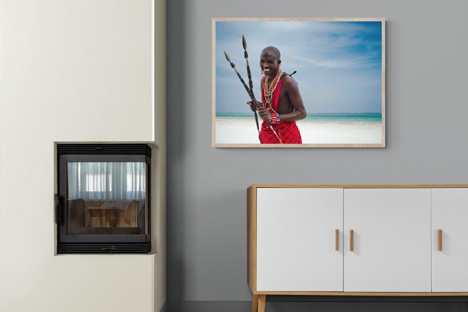 Masai Smile-Wall_Art-100 x 75cm-Mounted Canvas-Wood-Pixalot