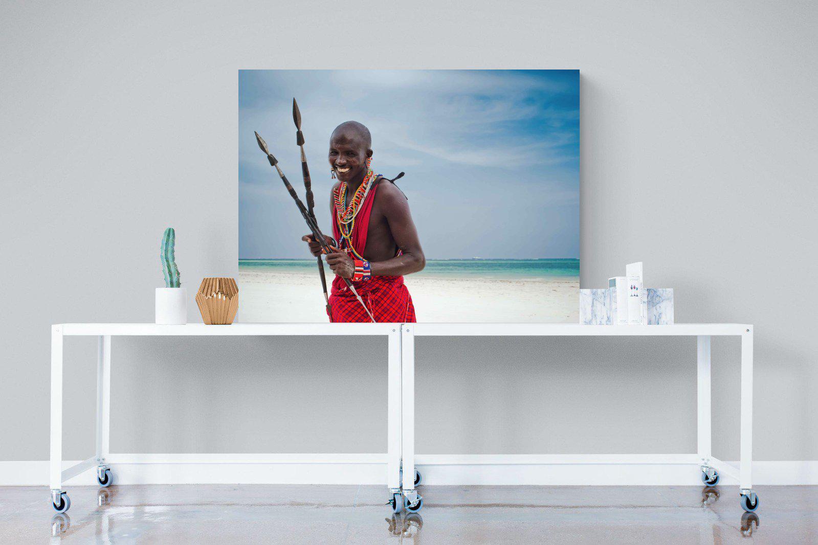 Masai Smile-Wall_Art-120 x 90cm-Mounted Canvas-No Frame-Pixalot