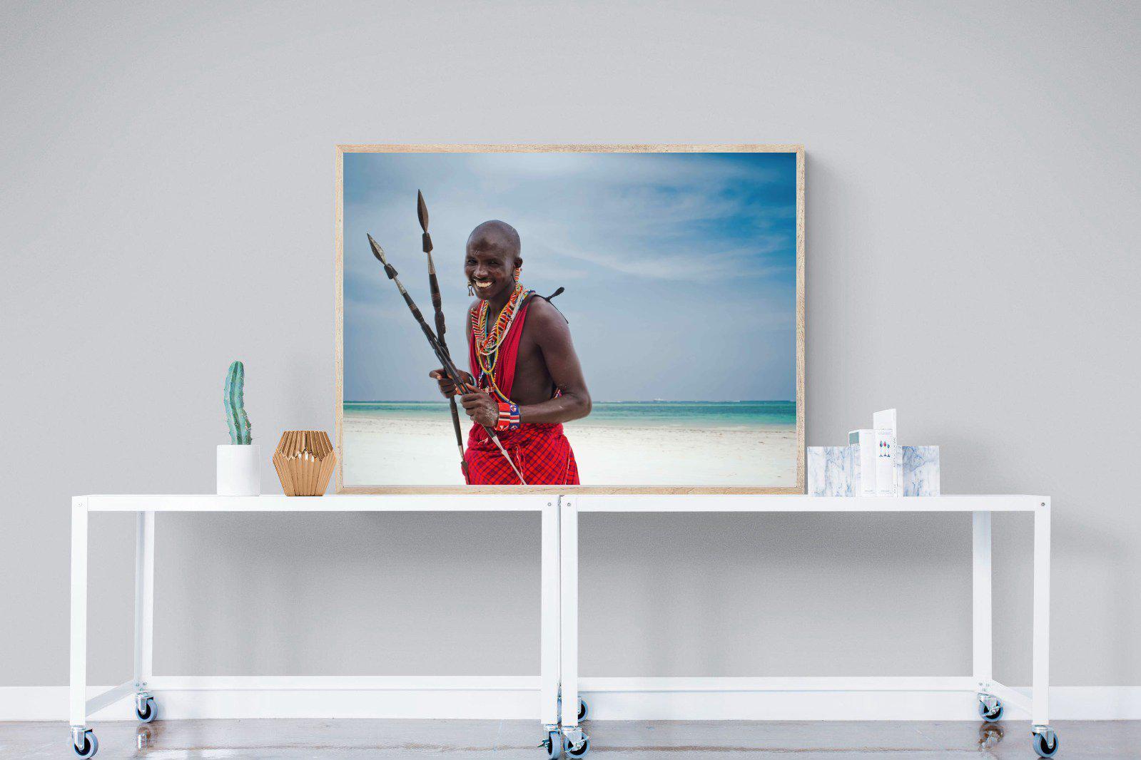 Masai Smile-Wall_Art-120 x 90cm-Mounted Canvas-Wood-Pixalot