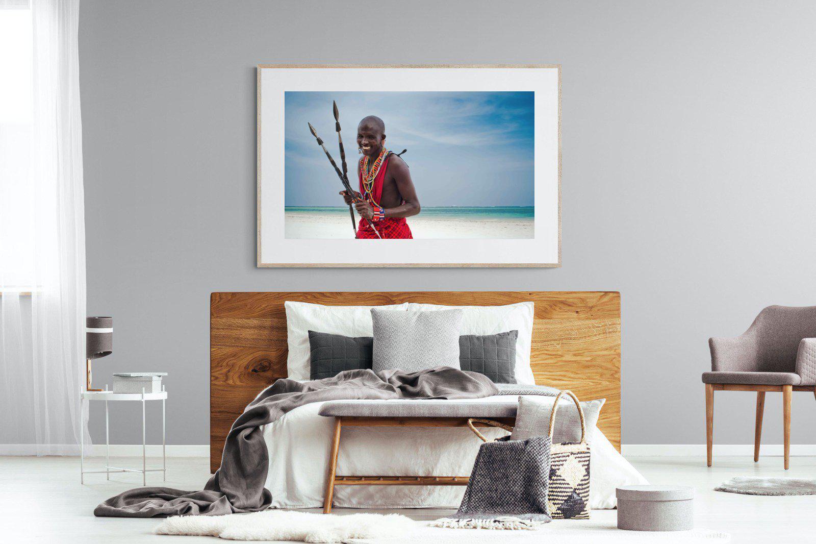 Masai Smile-Wall_Art-150 x 100cm-Framed Print-Wood-Pixalot