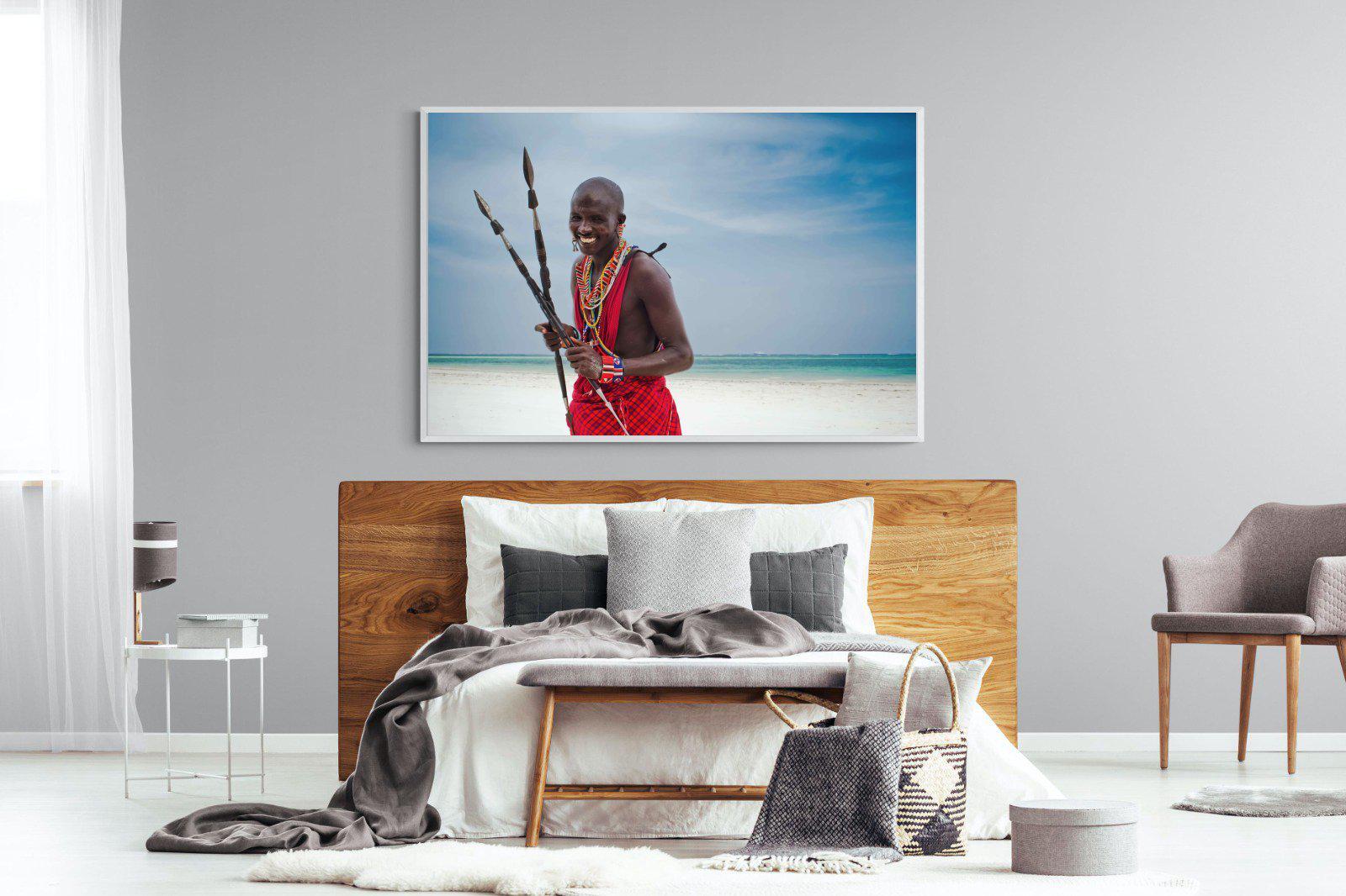 Masai Smile-Wall_Art-150 x 100cm-Mounted Canvas-White-Pixalot