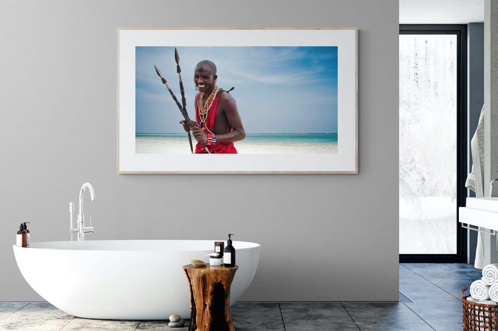 Masai Smile-Wall_Art-180 x 110cm-Framed Print-Wood-Pixalot