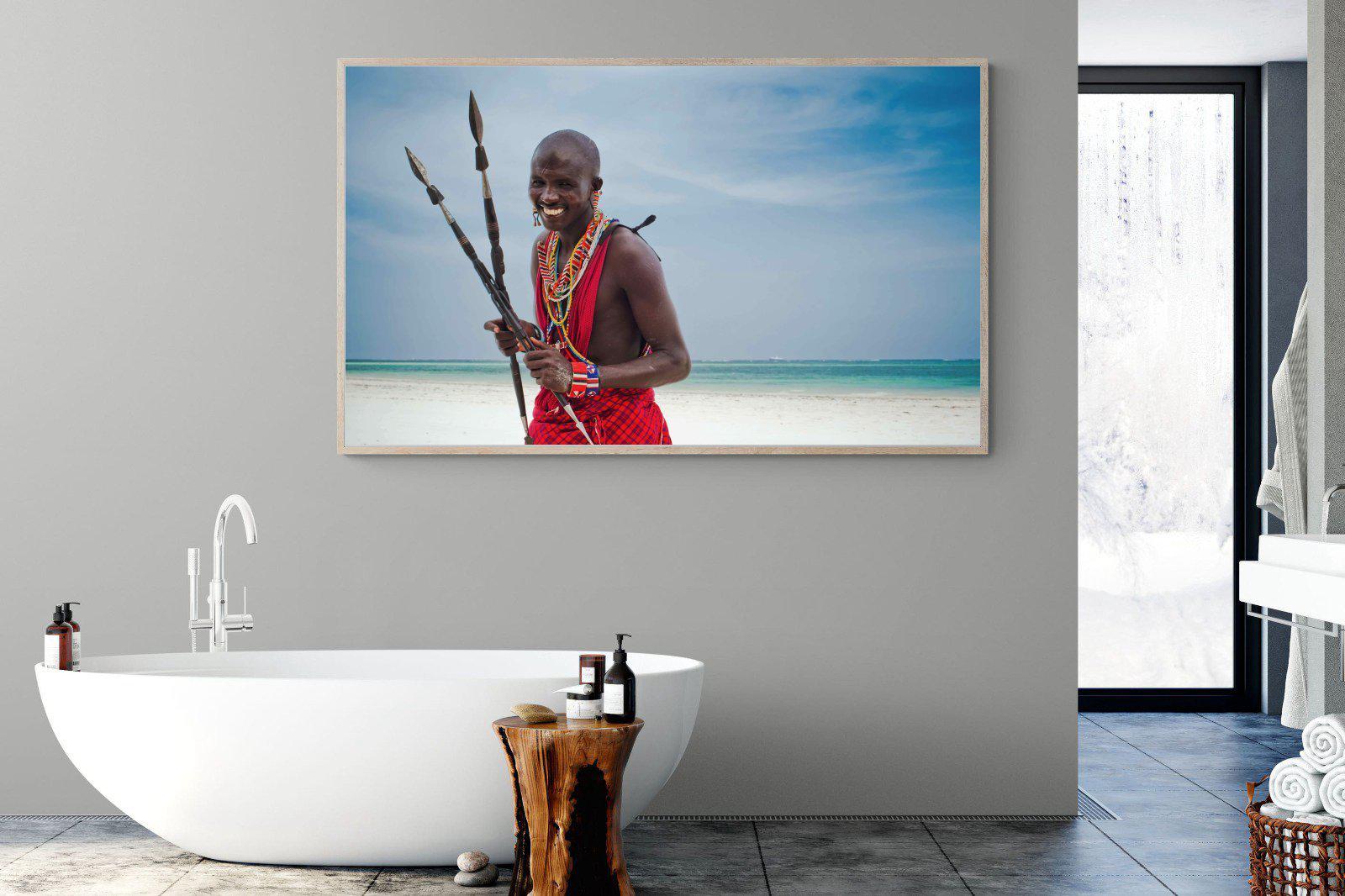 Masai Smile-Wall_Art-180 x 110cm-Mounted Canvas-Wood-Pixalot