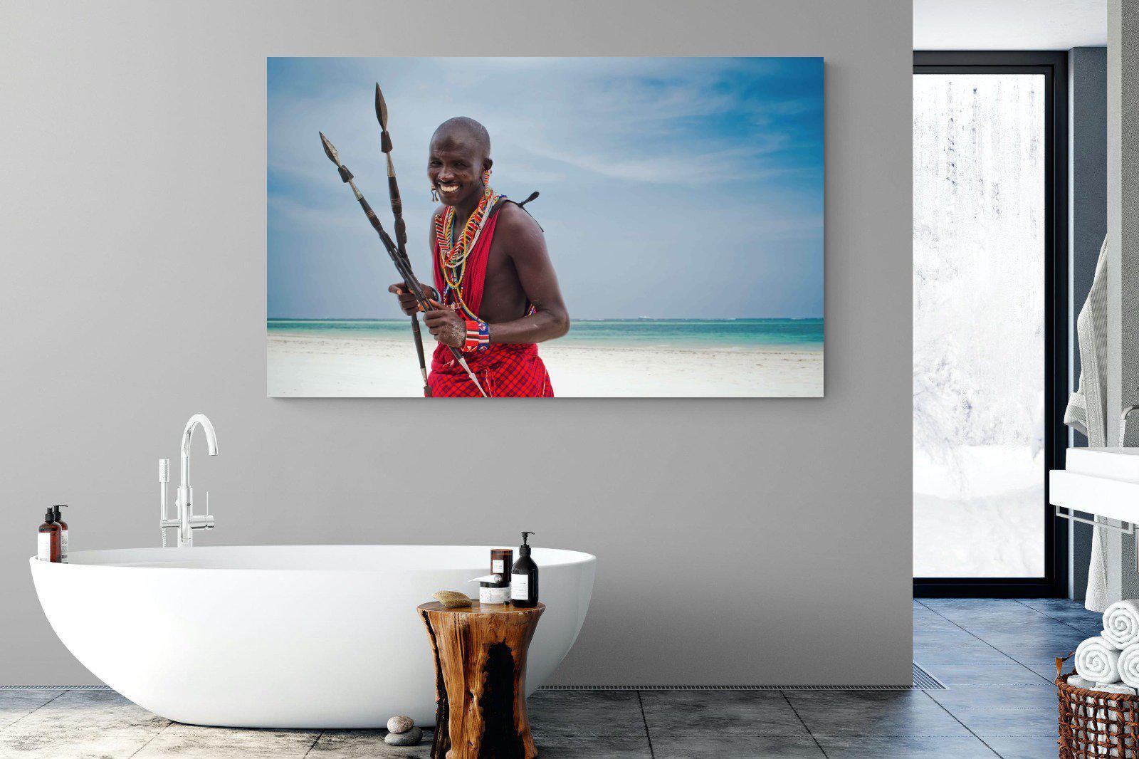 Masai Smile-Wall_Art-180 x 110cm-Mounted Canvas-No Frame-Pixalot