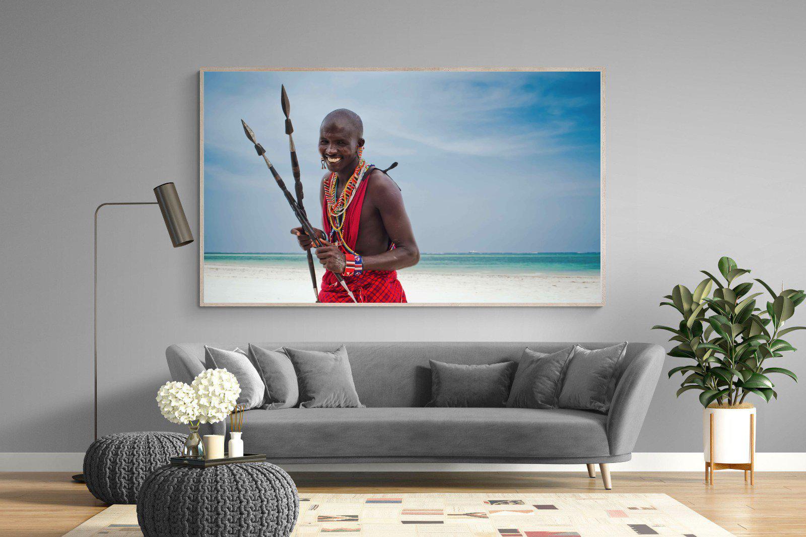 Masai Smile-Wall_Art-220 x 130cm-Mounted Canvas-Wood-Pixalot