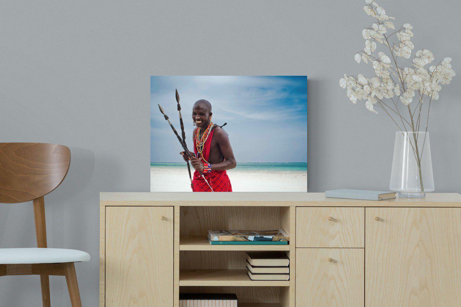 Masai Smile-Wall_Art-60 x 45cm-Mounted Canvas-No Frame-Pixalot
