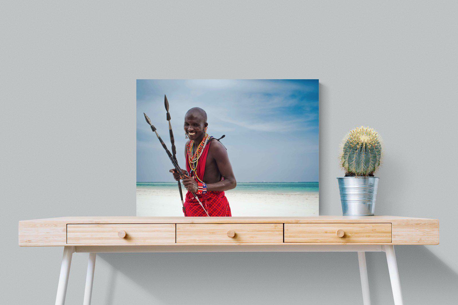 Masai Smile-Wall_Art-80 x 60cm-Mounted Canvas-No Frame-Pixalot