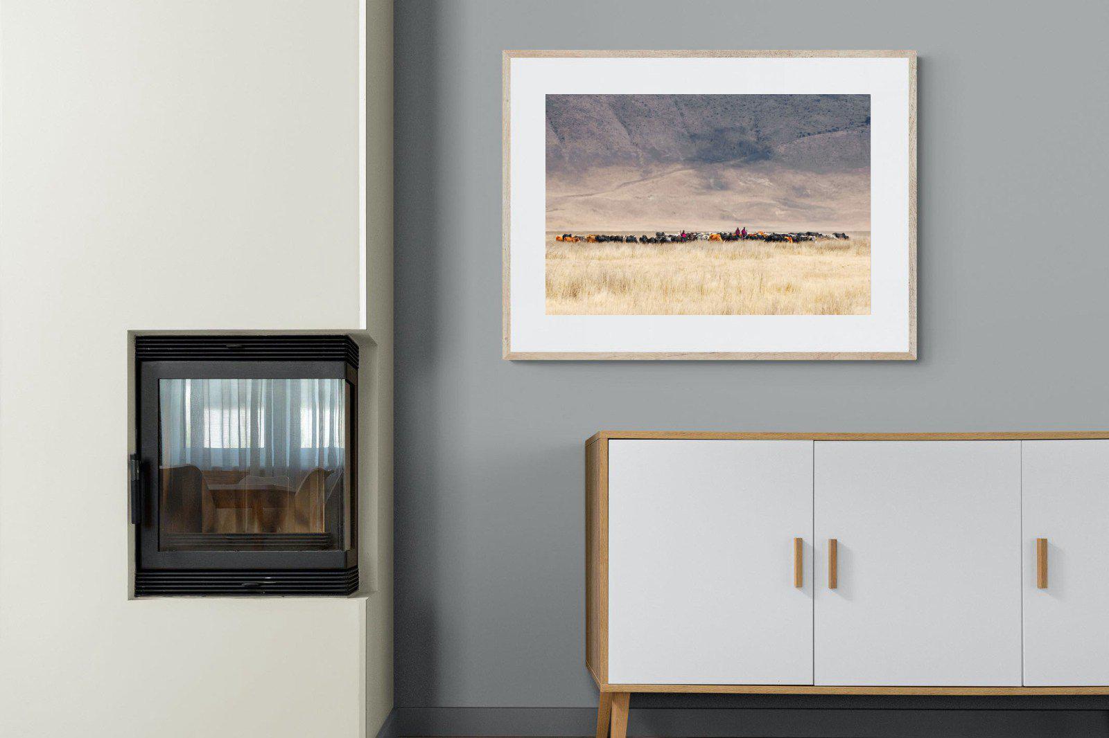Masai Vista-Wall_Art-100 x 75cm-Framed Print-Wood-Pixalot