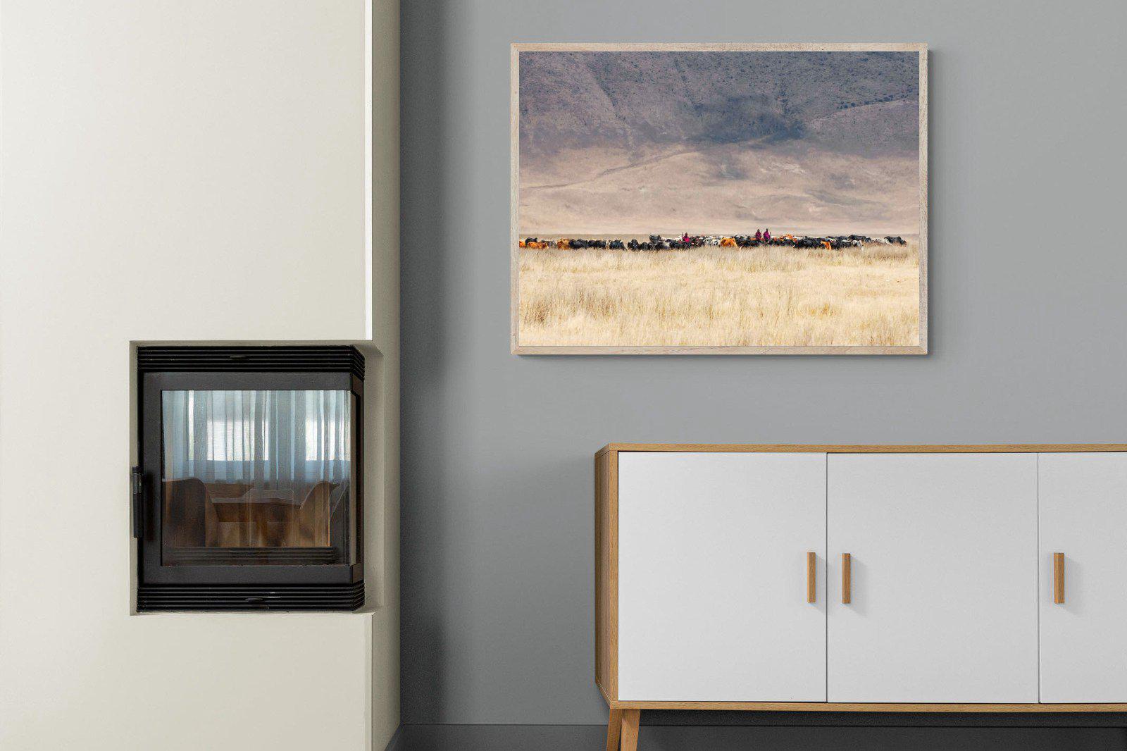 Masai Vista-Wall_Art-100 x 75cm-Mounted Canvas-Wood-Pixalot