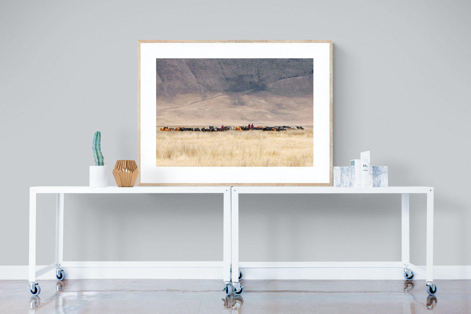 Masai Vista-Wall_Art-120 x 90cm-Framed Print-Wood-Pixalot
