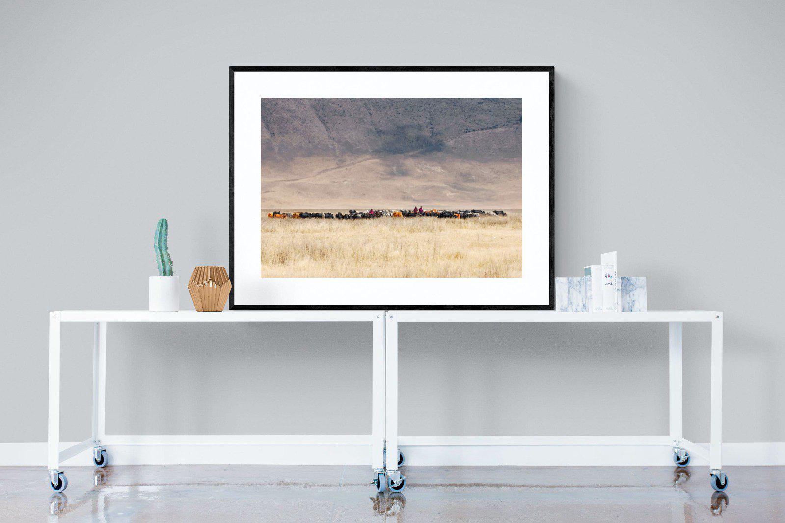 Masai Vista-Wall_Art-120 x 90cm-Framed Print-Black-Pixalot