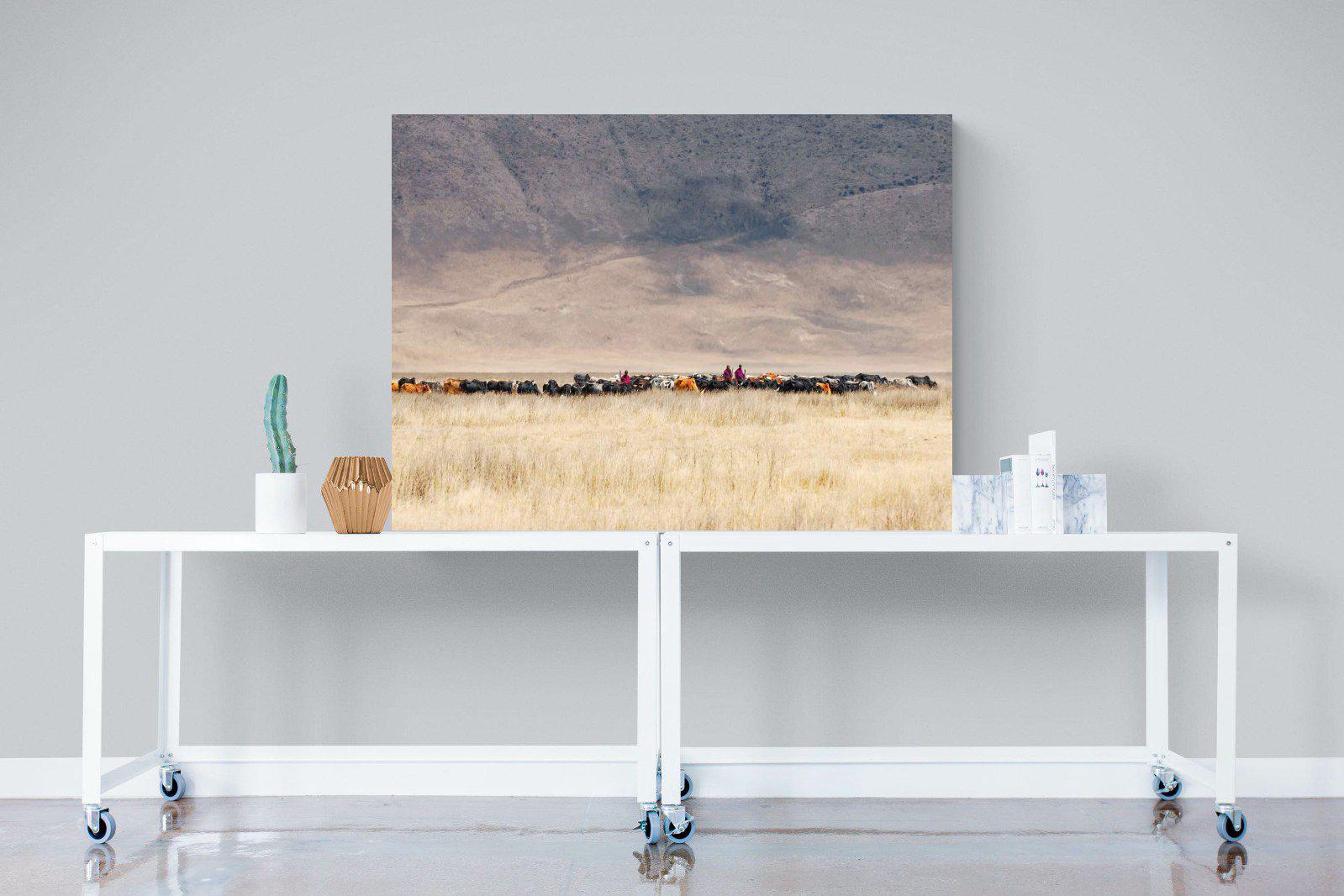 Masai Vista-Wall_Art-120 x 90cm-Mounted Canvas-No Frame-Pixalot