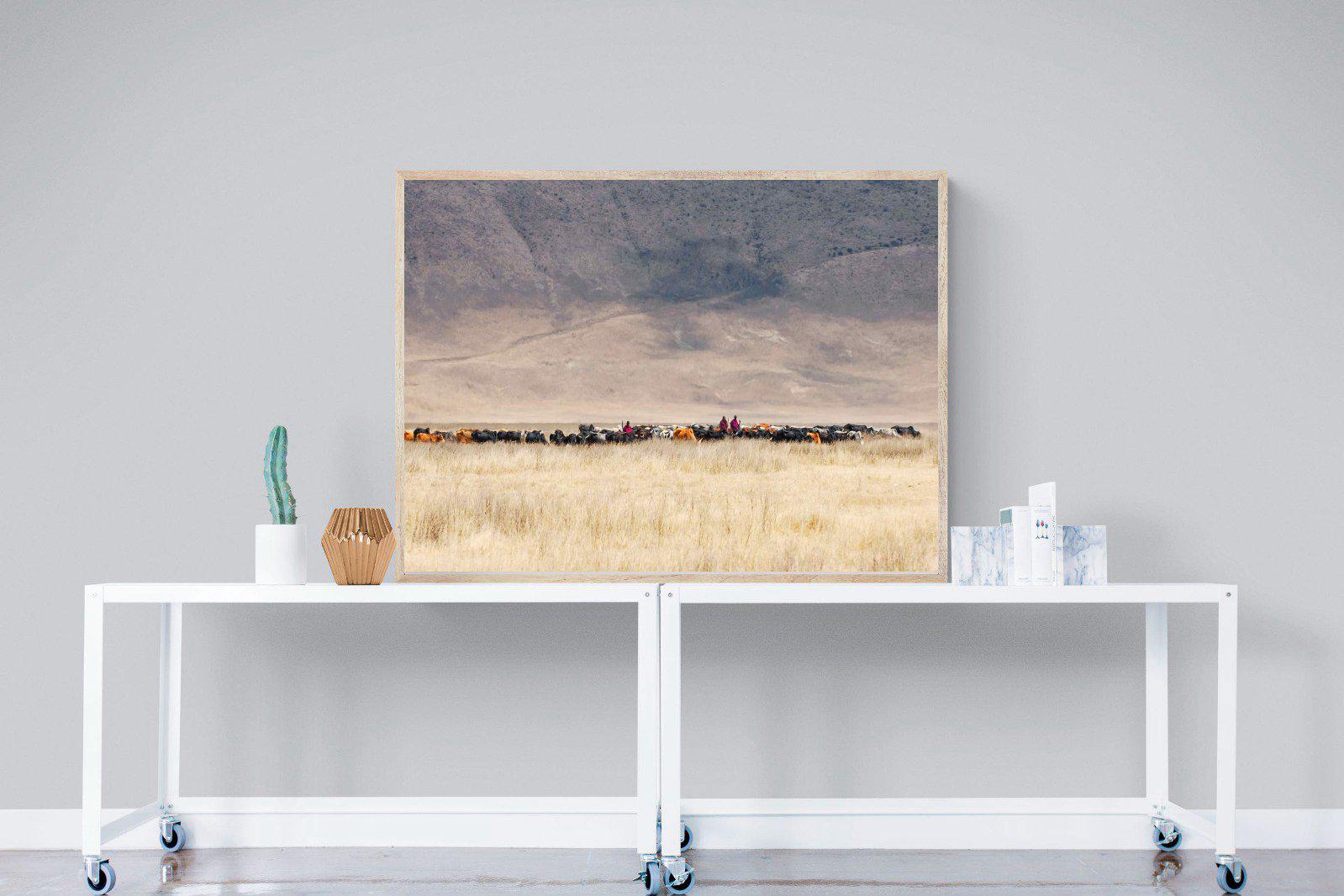 Masai Vista-Wall_Art-120 x 90cm-Mounted Canvas-Wood-Pixalot