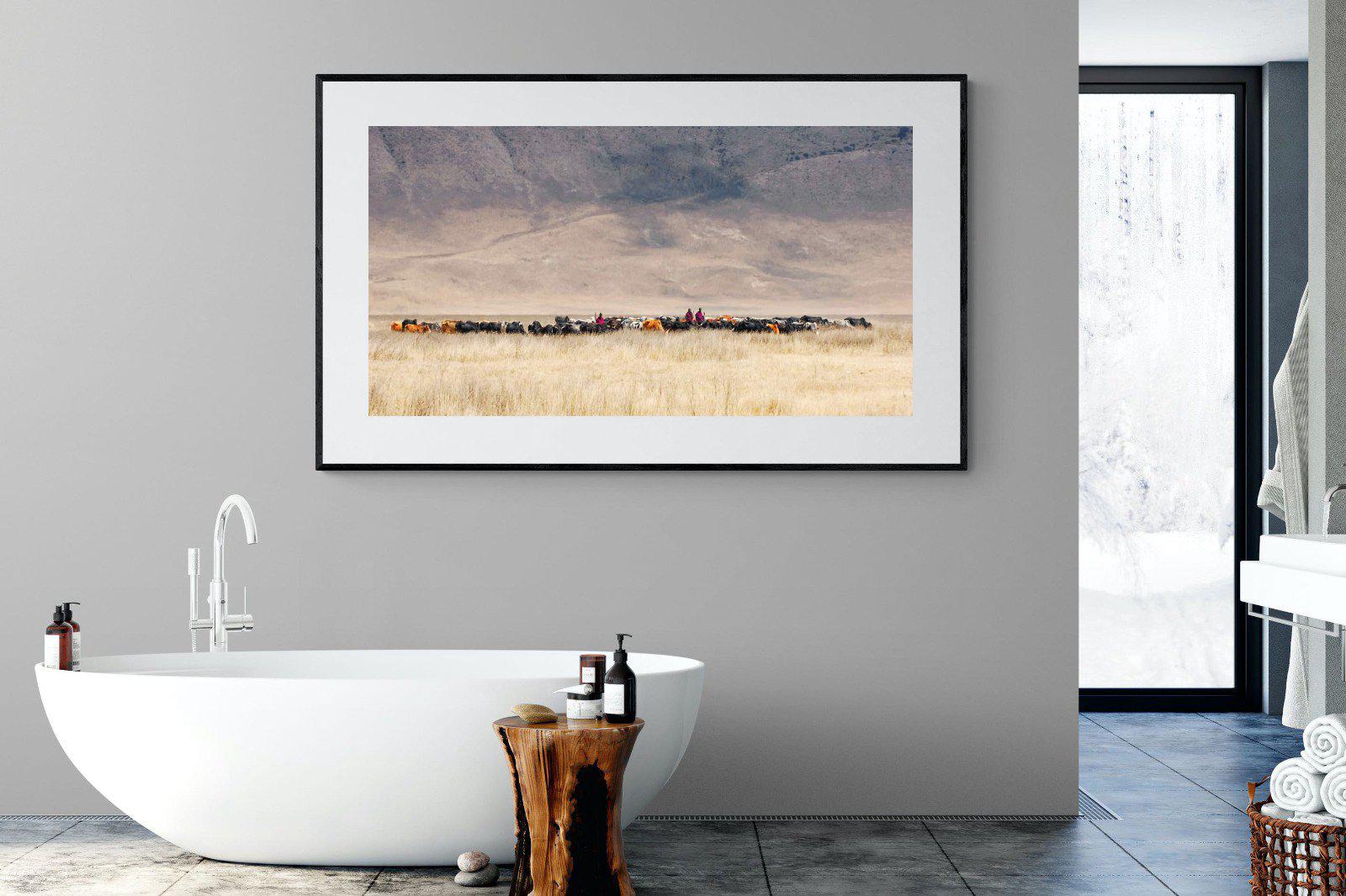 Masai Vista-Wall_Art-180 x 110cm-Framed Print-Black-Pixalot