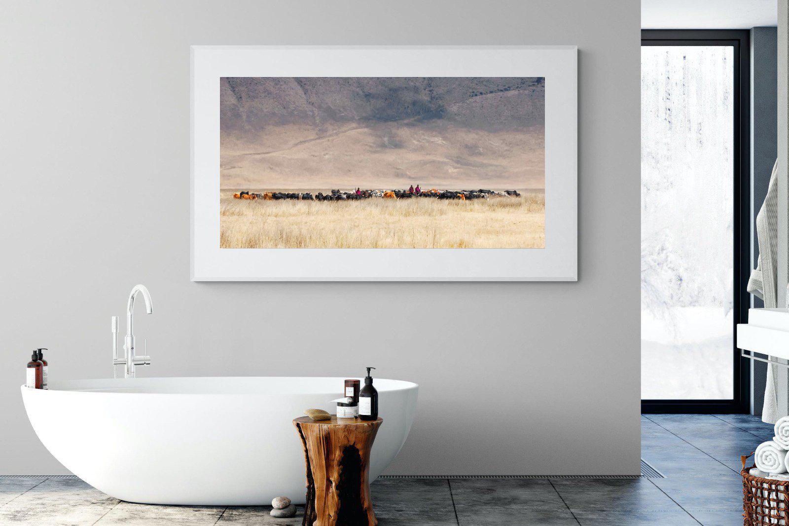 Masai Vista-Wall_Art-180 x 110cm-Framed Print-White-Pixalot