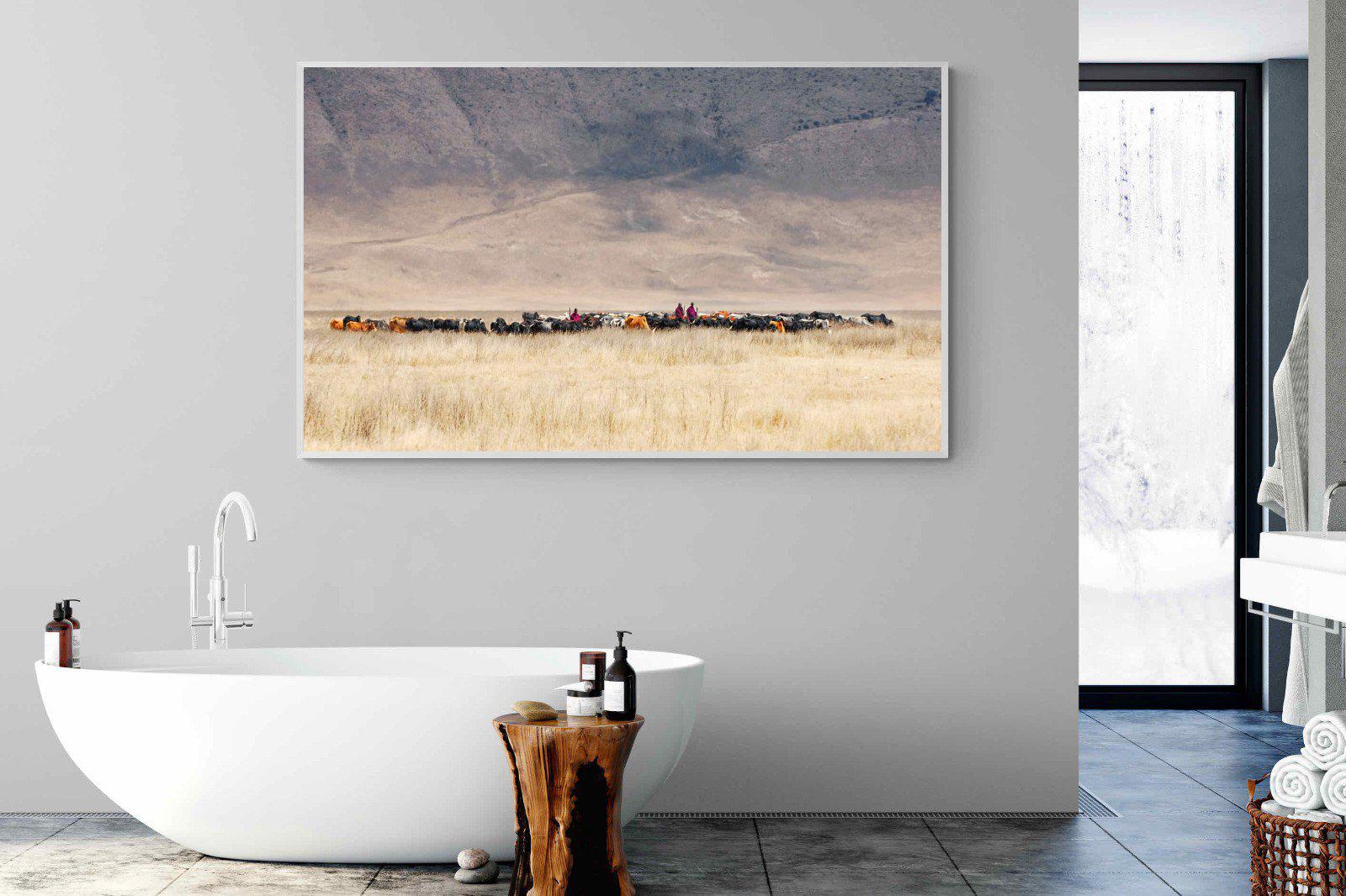 Masai Vista-Wall_Art-180 x 110cm-Mounted Canvas-White-Pixalot