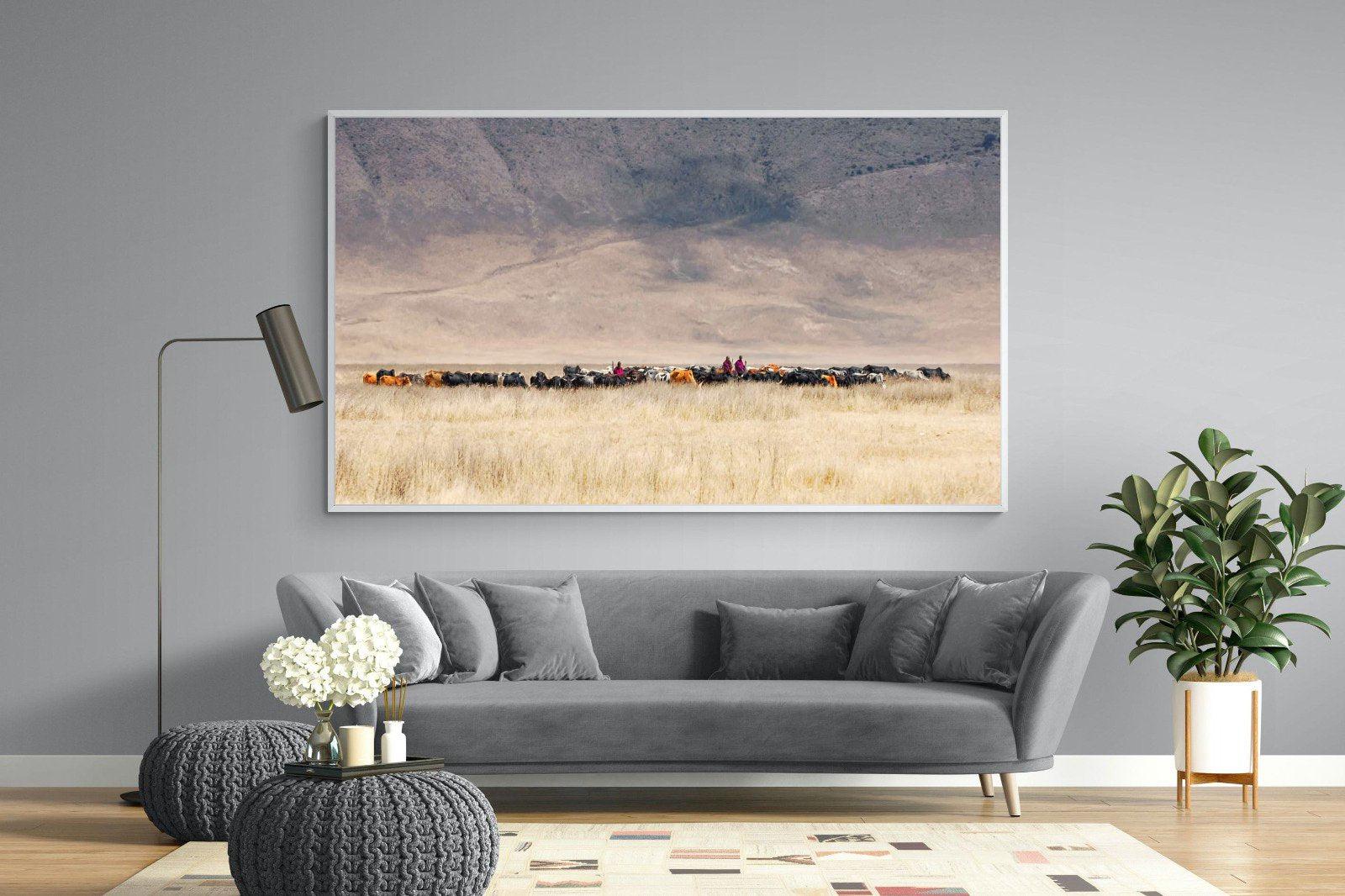 Masai Vista-Wall_Art-220 x 130cm-Mounted Canvas-White-Pixalot