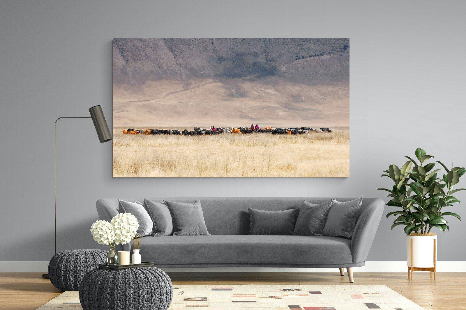 Masai Vista-Wall_Art-220 x 130cm-Mounted Canvas-No Frame-Pixalot